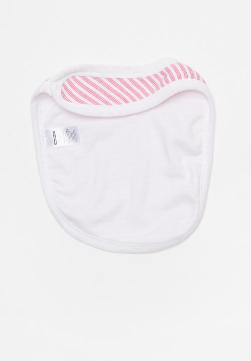 Pop Candy - 2 pack bibs - pink & white