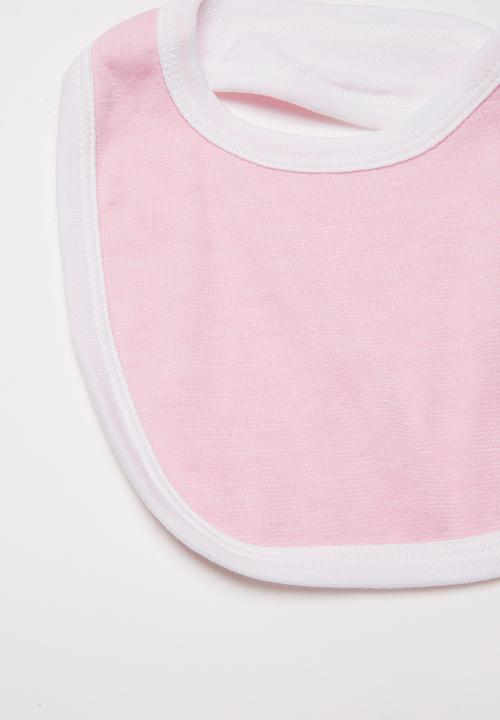 Pop Candy - 2 pack bibs - pink & white