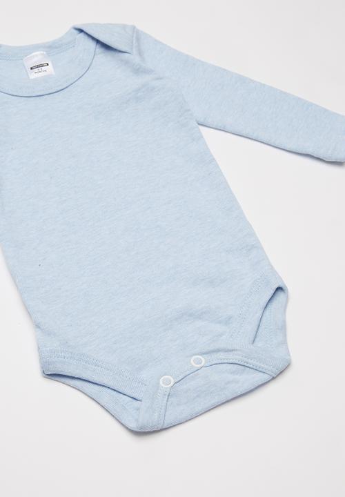 Pop Candy - 2 Pack long sleeve bodyvests - blue & white