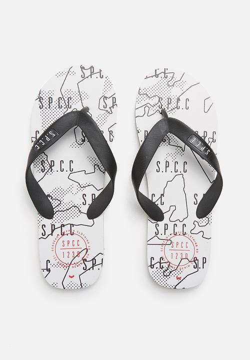 S.P.C.C - Rotary print flip-flop - white