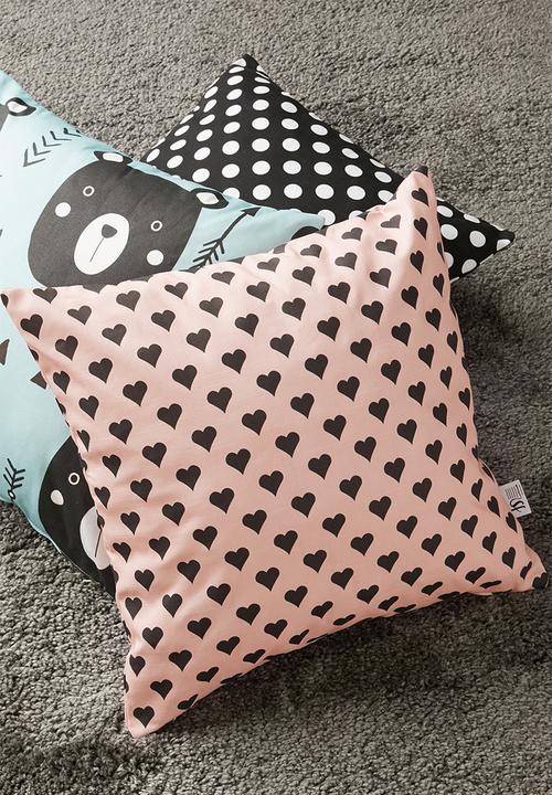 Sixth Floor - Princess cushion cover - pink & black 