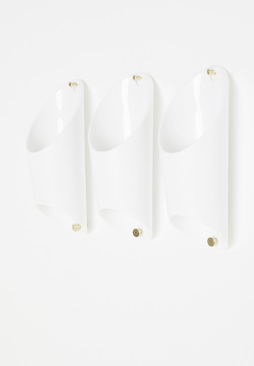 Umbra - Floralink wall vessel - white