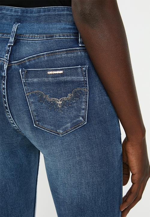 SISSY BOY - Ryder high rise skinny with belt - blue 