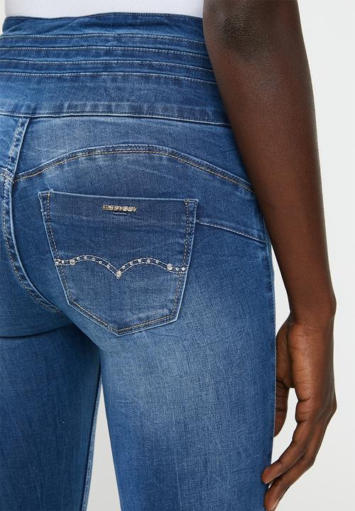SISSY BOY - Ryder skinny with wide waistband - blue 