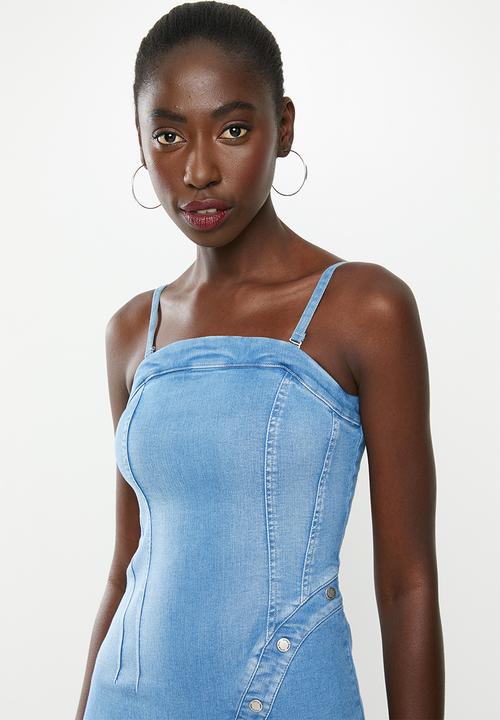 SISSY BOY - Boob tube dress - blue