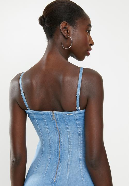 SISSY BOY - Boob tube dress - blue