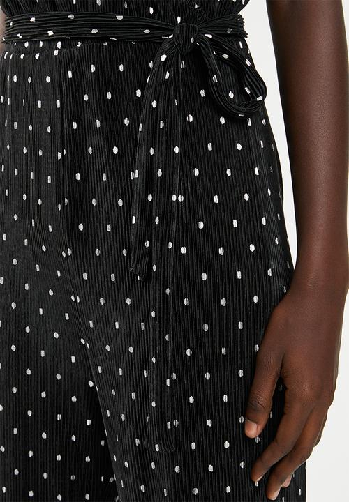 ONLY - Aisha short sleeve jumpsuit - black & silver 