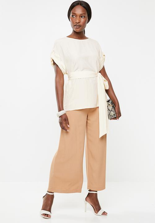Vero Moda - Mibiza short sleeve top - cream