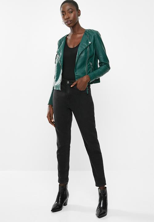 Vero Moda - Ria short faux leather jacket - green 