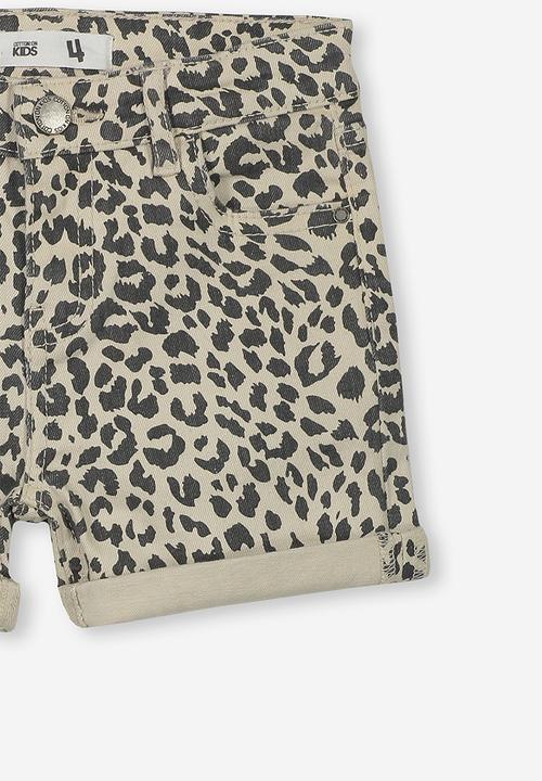 Cotton On - Camilla denim short - beige & black 