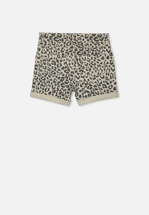 Cotton On - Camilla denim short - beige & black 
