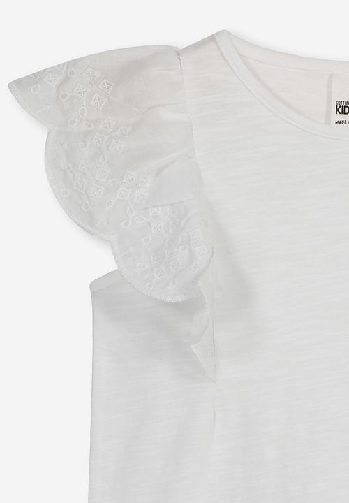 Cotton On - Sheri frill sleeve top - white