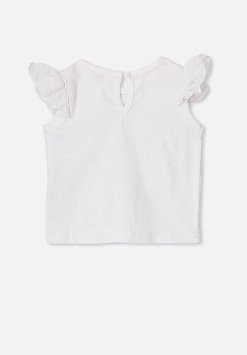 Cotton On - Matilda flutter sleeve top - white