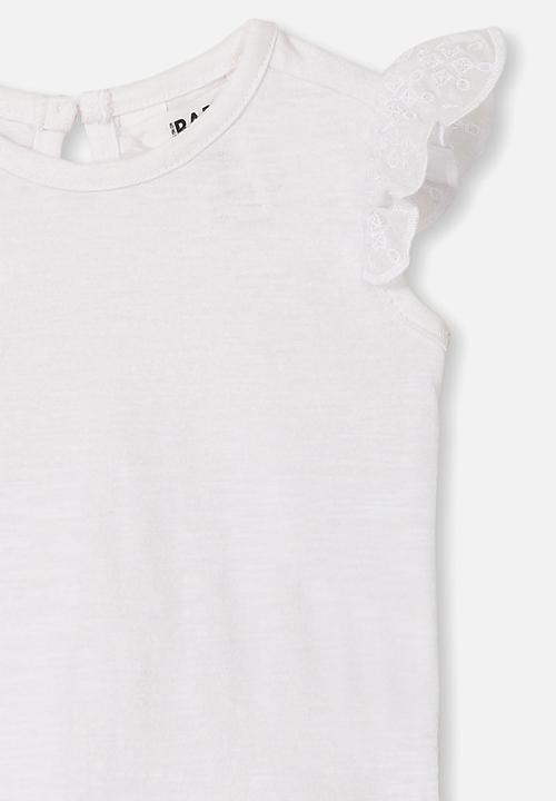 Cotton On - Matilda flutter sleeve top - white