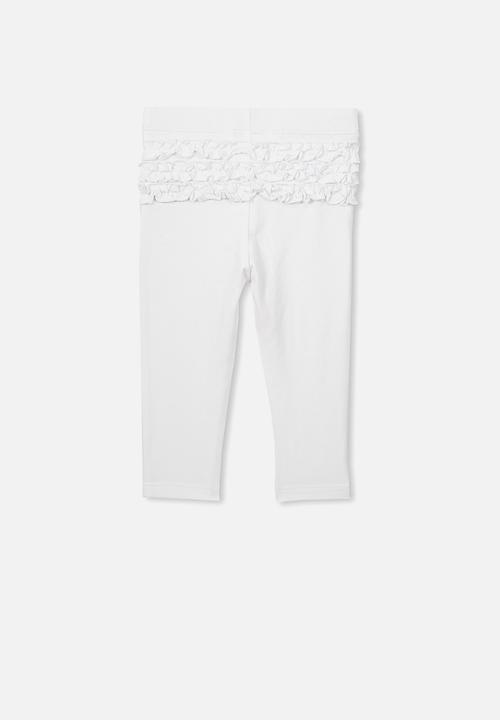 Cotton On - Quinn ruffle legging - white