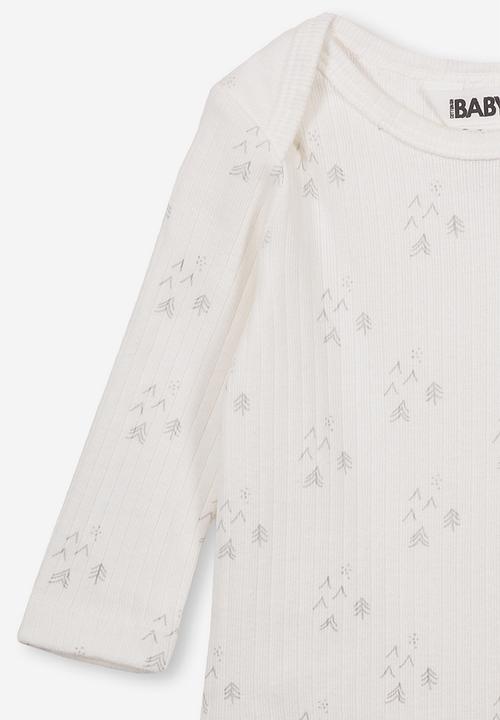 Cotton On - Newborn long sleeve bubbysuit - white