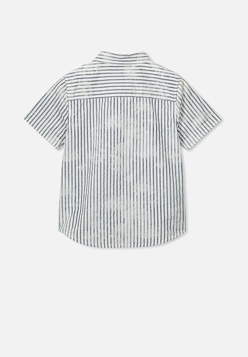Cotton On - Resort short sleeve shirt - navy & white