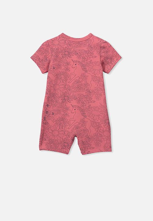 Cotton On - The short sleeve romper - pink 