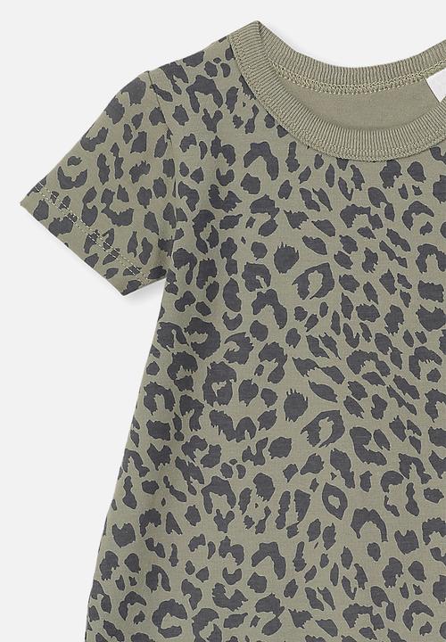 Cotton On - The short sleeve romper - khaki & black 