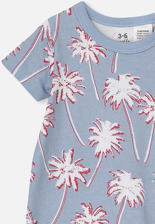Cotton On - The short sleeve romper - blue & white 