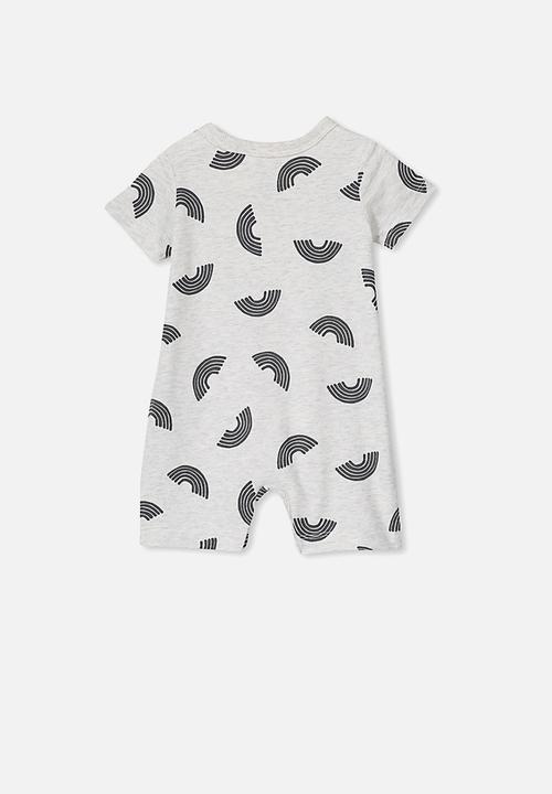 Cotton On - The short sleeve romper - grey & black 