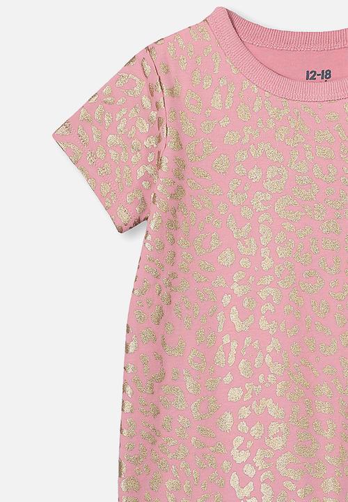 Cotton On - The short sleeve romper - pink & gold 