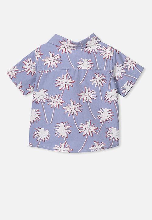 Cotton On - Mack short sleeve shirt - blue & white 