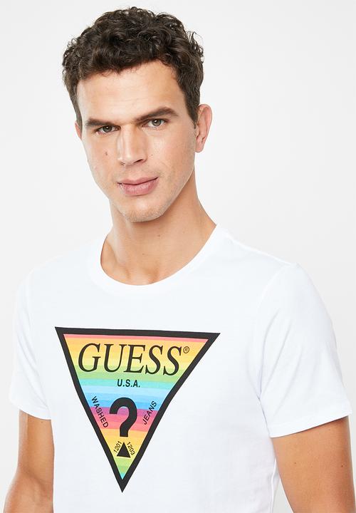 GUESS - Pride logo crew neck tee - white