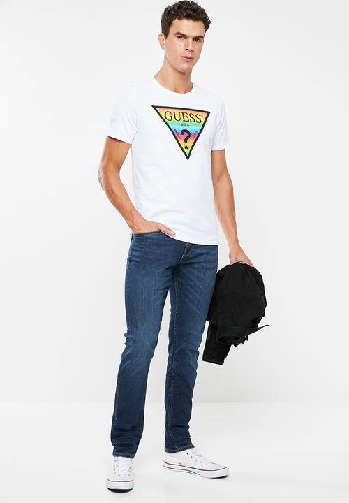 GUESS - Pride logo crew neck tee - white