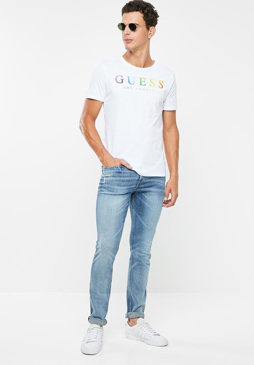 GUESS - Pride ombre crew neck tee - white