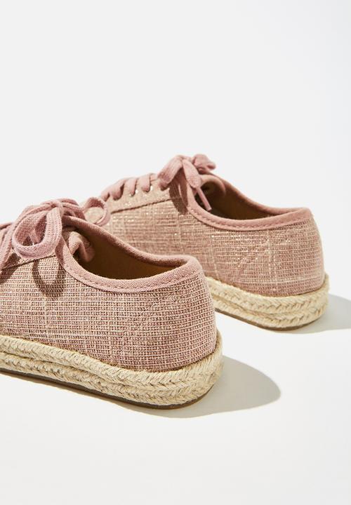 Cotton On - Lace up espadrille - pink 