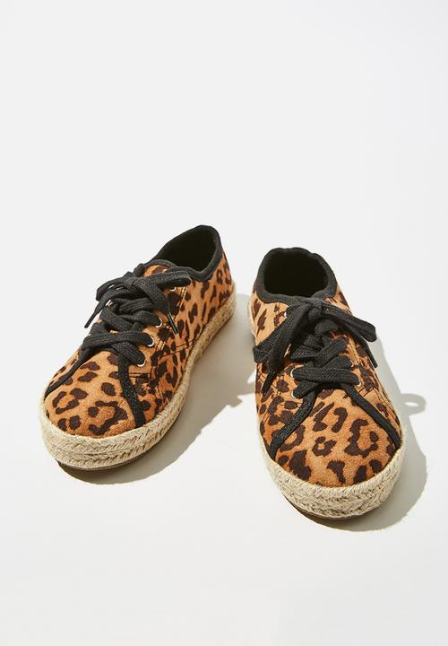Cotton On - Lace up espadrille - tan & brown 