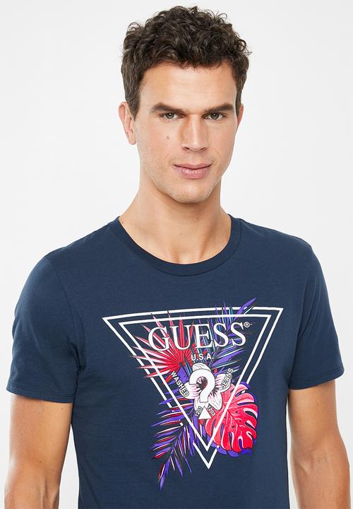 GUESS - Palm triangle tee - navy