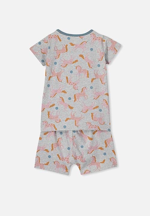 Cotton On - Harpa short sleeve pj set - grey 