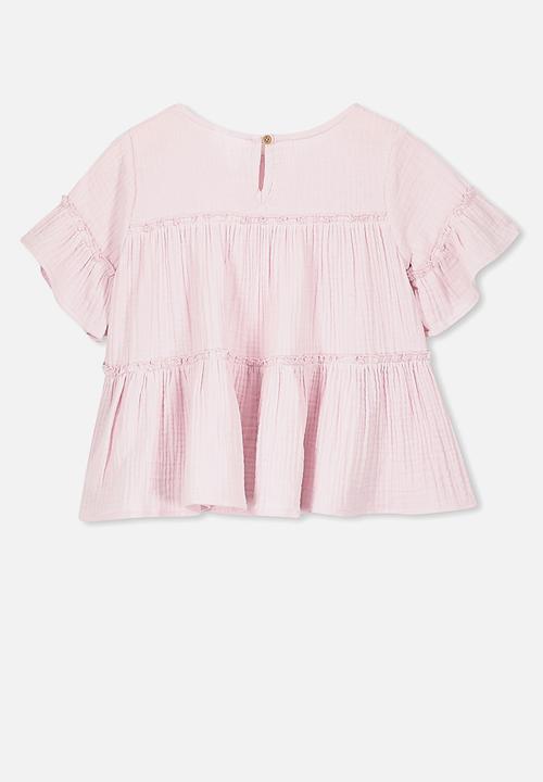 Cotton On - Frida frill top - pink 
