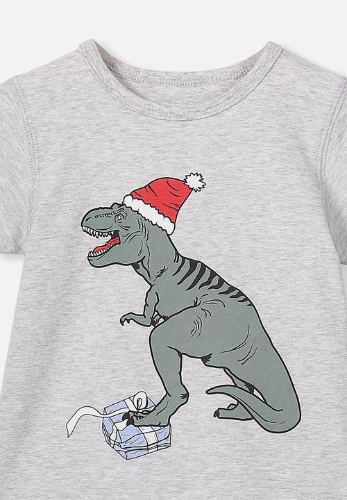 Cotton On - Short sleeve pj set - grey & khaki 