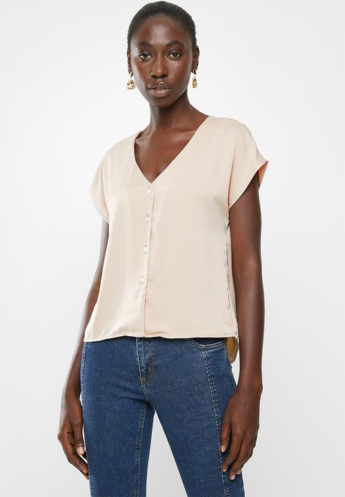 Superbalist - Flute sleeve button down blouse - beige