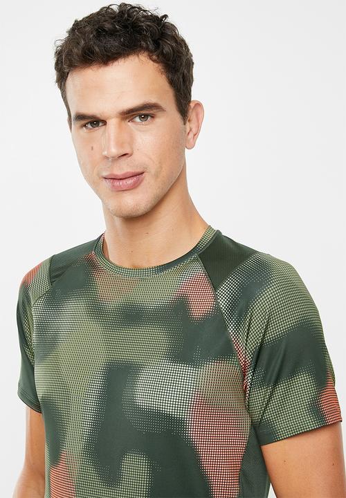 Under Armour - Mk1 short sleeve printed tee - green & red