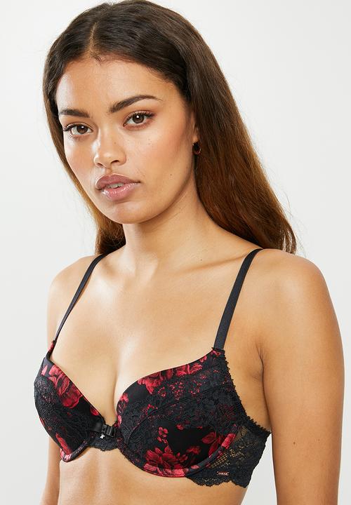 DORINA - Anderson push up bra - black & red