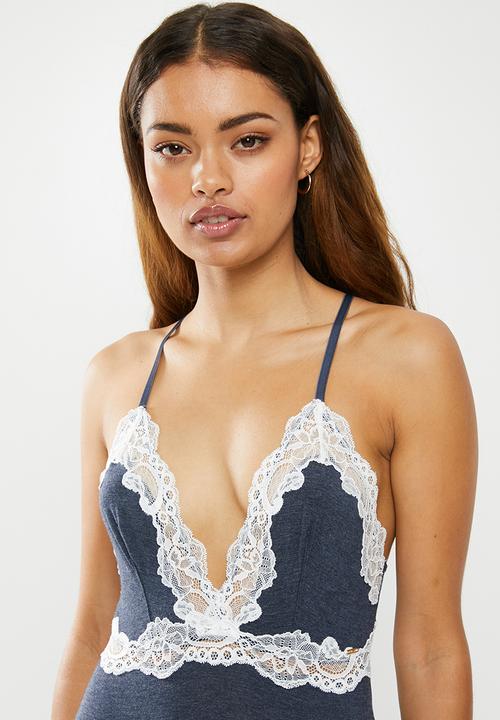 DORINA - Hilda bodysuit - grey & white 