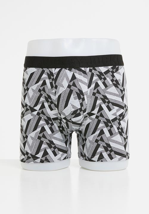 Jockey - B.o.t long leg 2 pack trunks - black & grey 