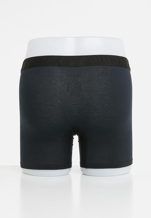Jockey - B.o.t long leg 2 pack trunks - black & grey 