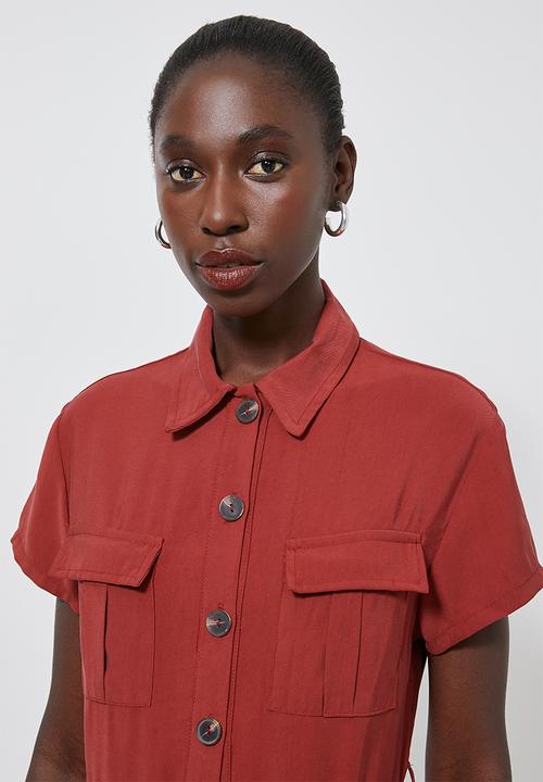 Superbalist - Utility style playsuit - rust