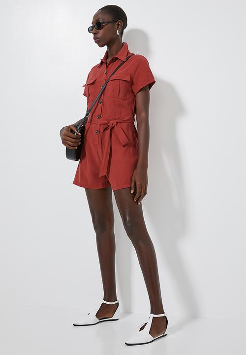 Superbalist - Utility style playsuit - rust