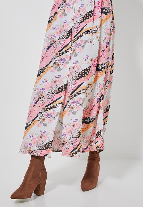 Superbalist - Button thru fit & flare dress - multi