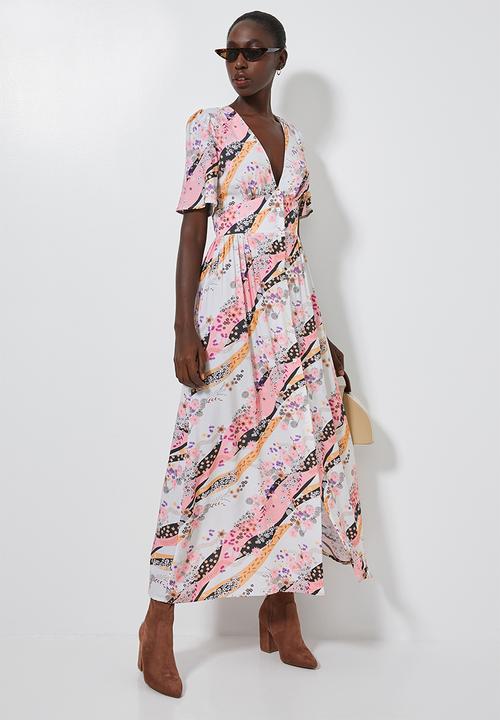 Superbalist - Button thru fit & flare dress - multi
