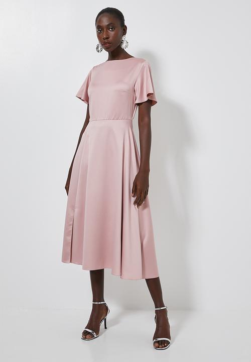 Superbalist - High neck fit & flare dress - pink