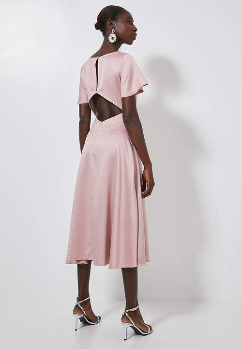 Superbalist - High neck fit & flare dress - pink