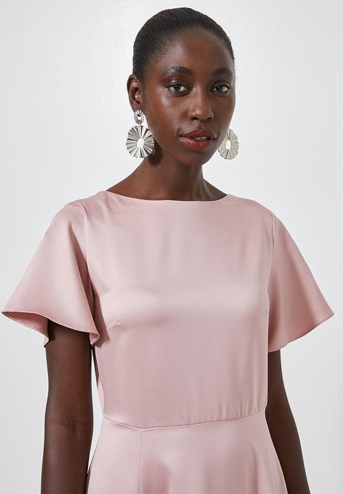 Superbalist - High neck fit & flare dress - pink
