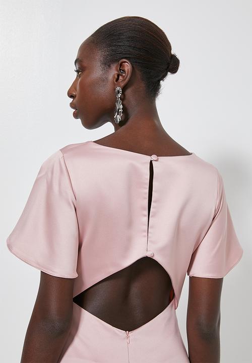 Superbalist - High neck fit & flare dress - pink